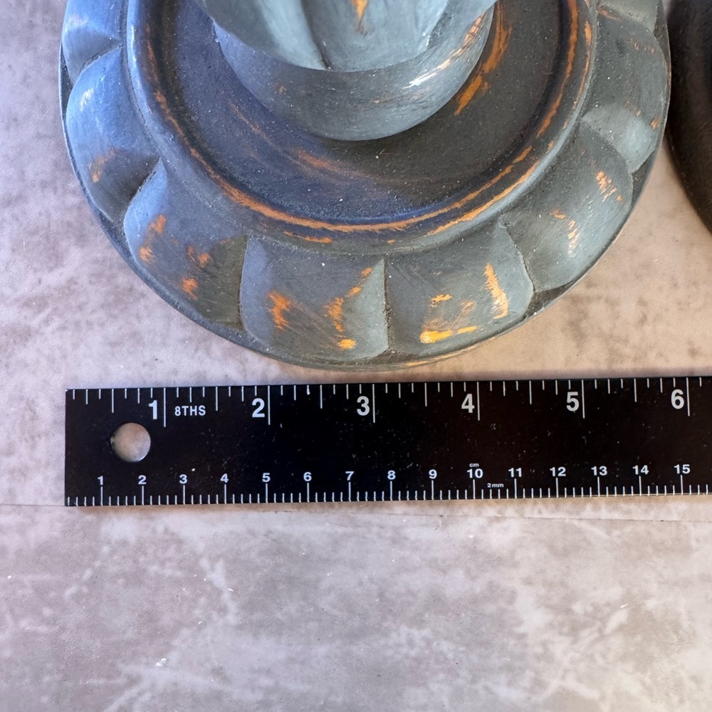 Decorative Blue Gray and Dark Grey Candle Holders Set - Home Accents - Picture 8 of 14